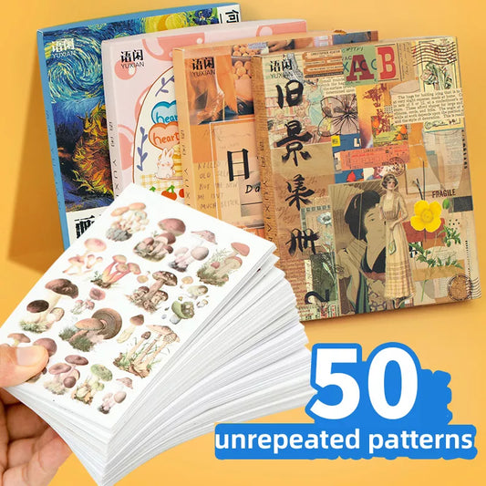 50 Unrepeated Patterns Decorative Stationery Stickers