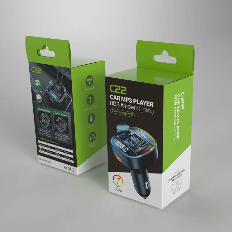 Wireless Bluetooth 5.0 FM Transmitter Car Kit