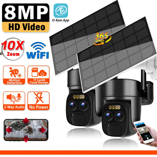 WiFi PTZ Camera with Solar Power & 8MP HD Resolution