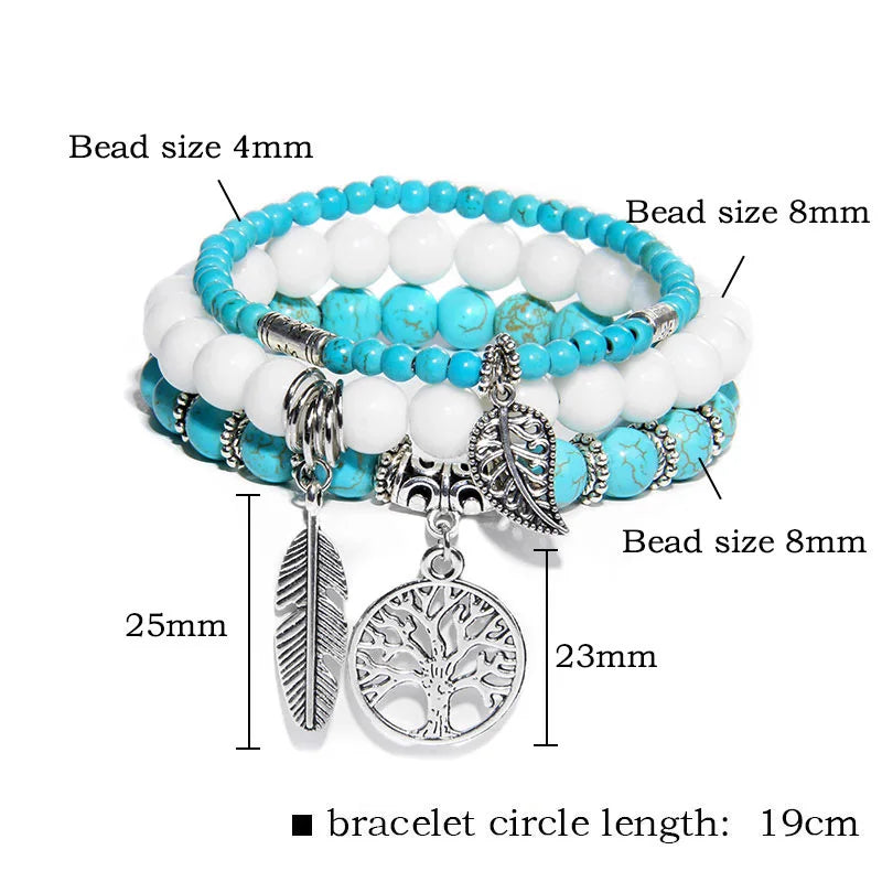 Blue Turquoises Charm Bracelet