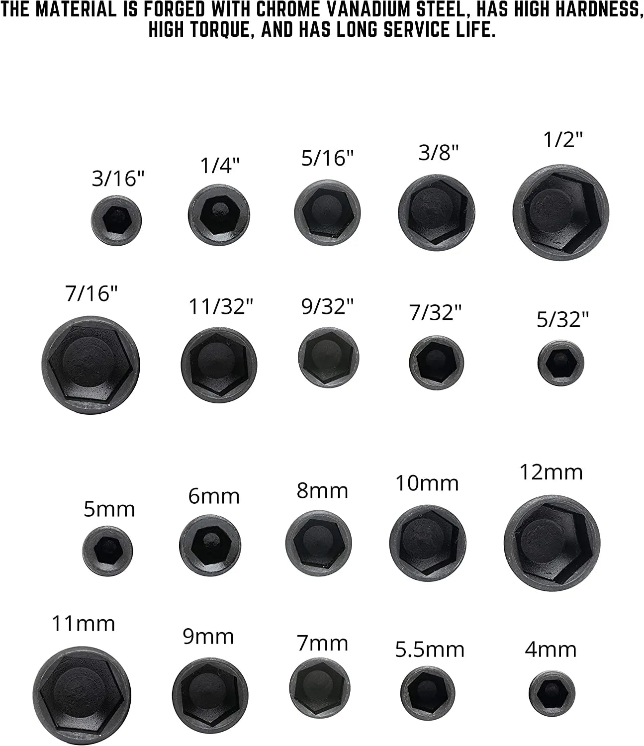 9pcs/set 5mm-13mm Hex Sockets Sleeve Nozzles Nut Driver Set