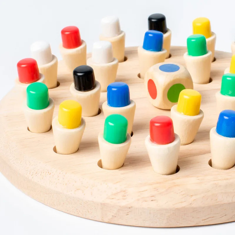 Wooden Memory Match Stick Chess Color Game Board