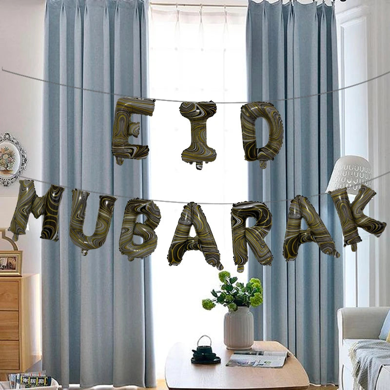 1 Set Eid Mubarak Letters Balloons