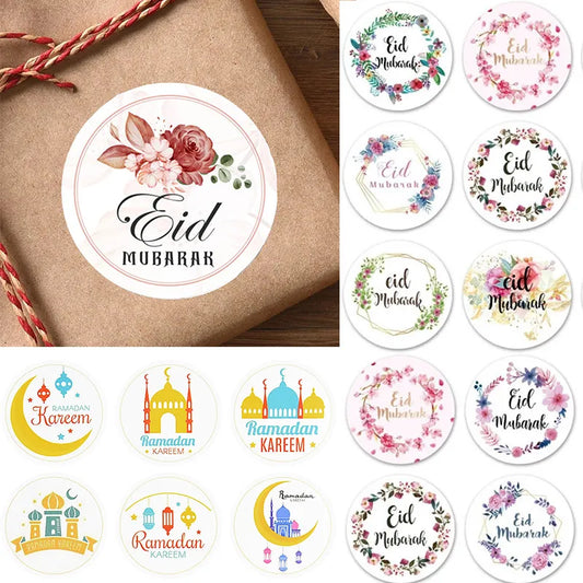 90/120pcs Eid Mubarak Paper Sticker Labels