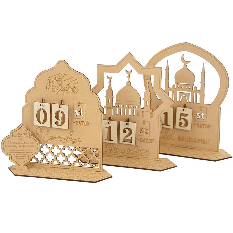 Wooden Ramadan Countdown Calendar