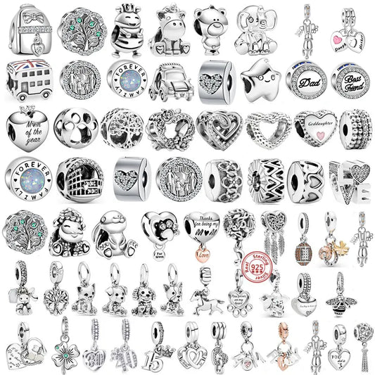 Sterling Silver Number Family beads