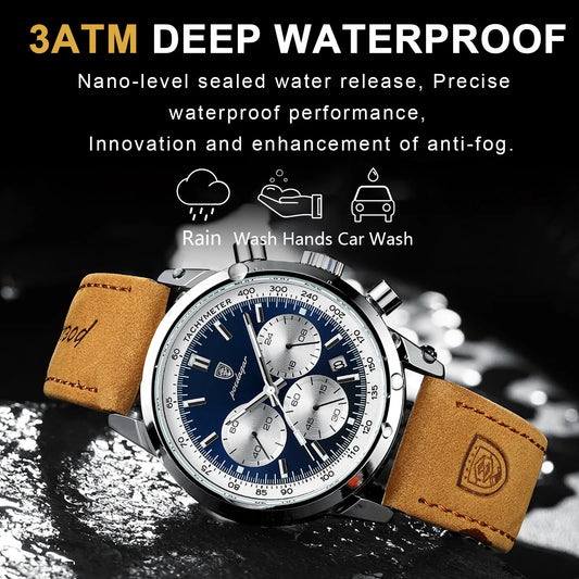 POEDAGAR Luxury Men's Watch High Quality Waterproof