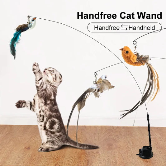 Hand free Bird/Feather Cat Wand