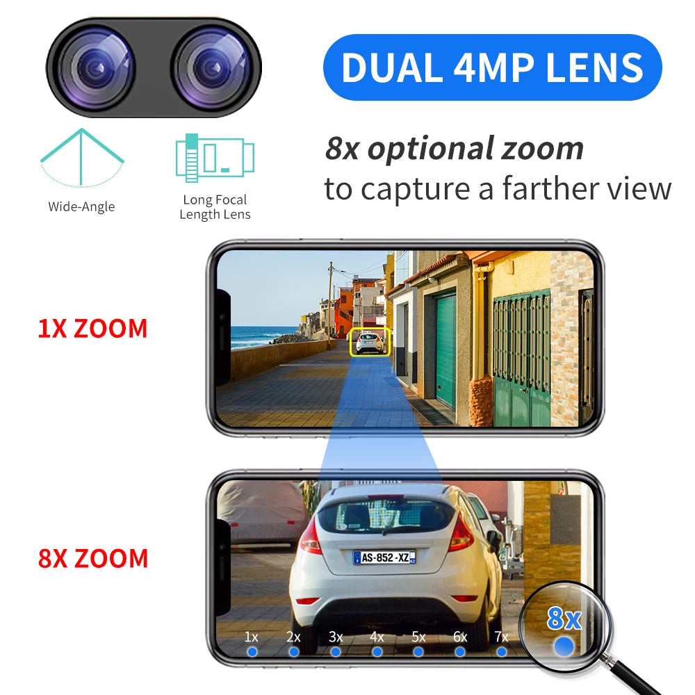 Hiseeu 4K 8MP Dual Lens PTZ WiFi IP Camera