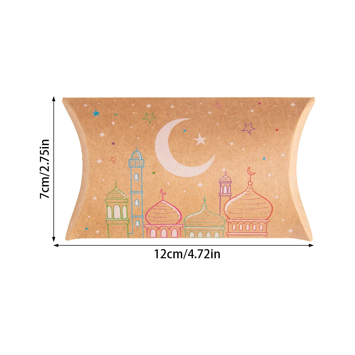 12pc Ramadan Eid  Pillow shape Gift Kraft Bag