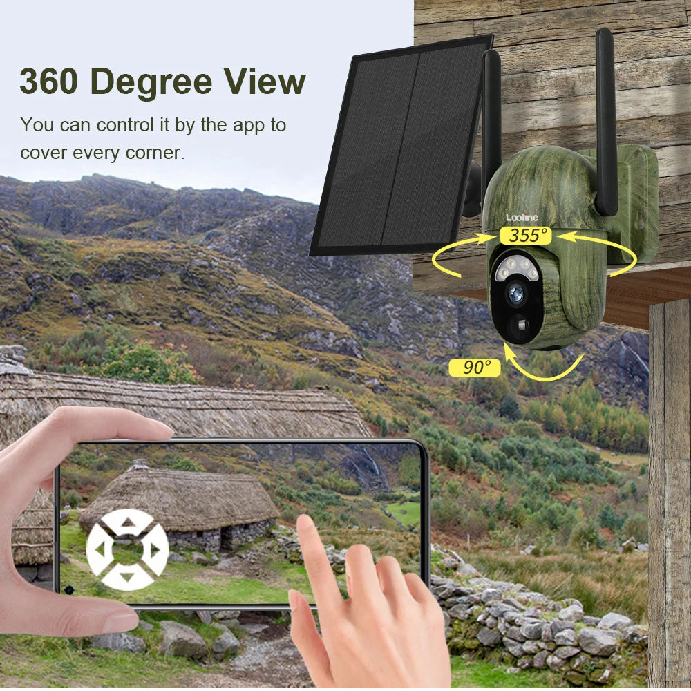 2K Solar-Powered 4G SIM Wireless Outdoor Camera